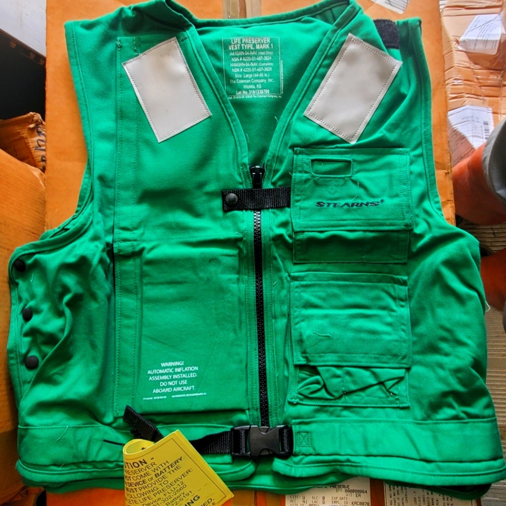 US NUS NAVY MK1 FLIGHT DECK STEARNS LIFE PRESERVER VEST Only